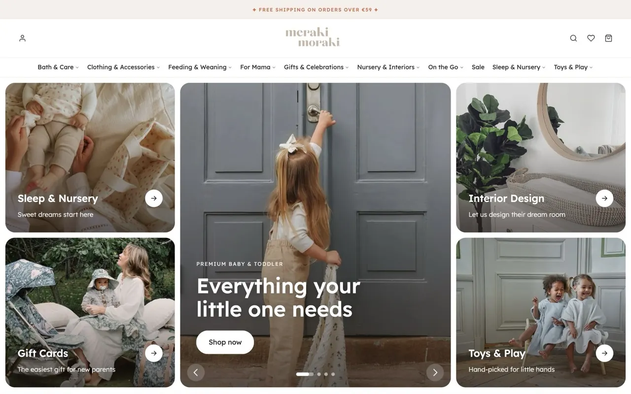 Meraki Moraki website, screenshot